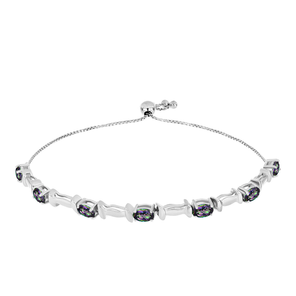 Bransoletka ze srebra próba 925 z brazylijskim kwarcem zielonym 1 