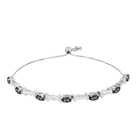 Bransoletka ze srebra próba 925 z brazylijskim kwarcem zielonym