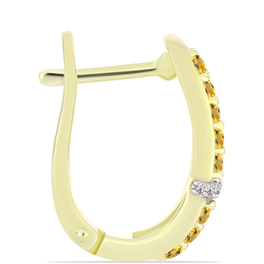 Kolczyki srebrne pozłacane z koniakowym kwarcem i białym topazem