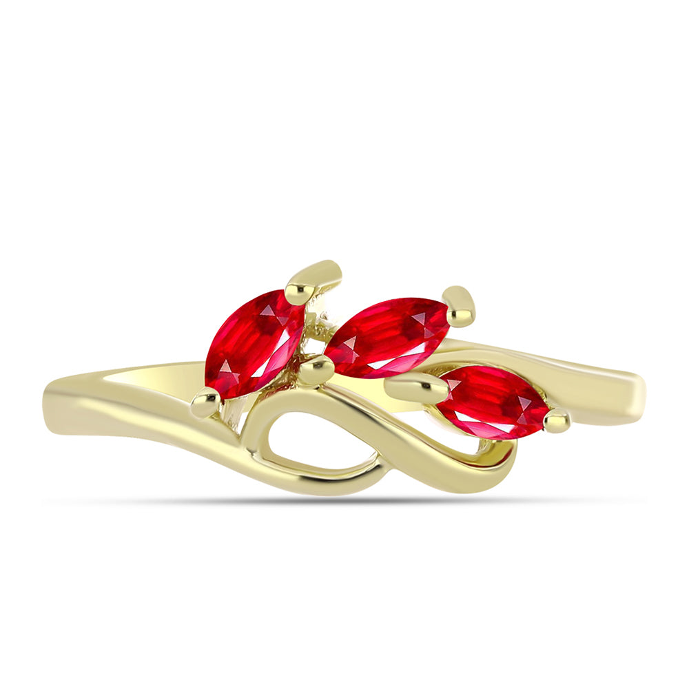 Pierścionek srebrny pozłacany z czerwonym agatem 1 