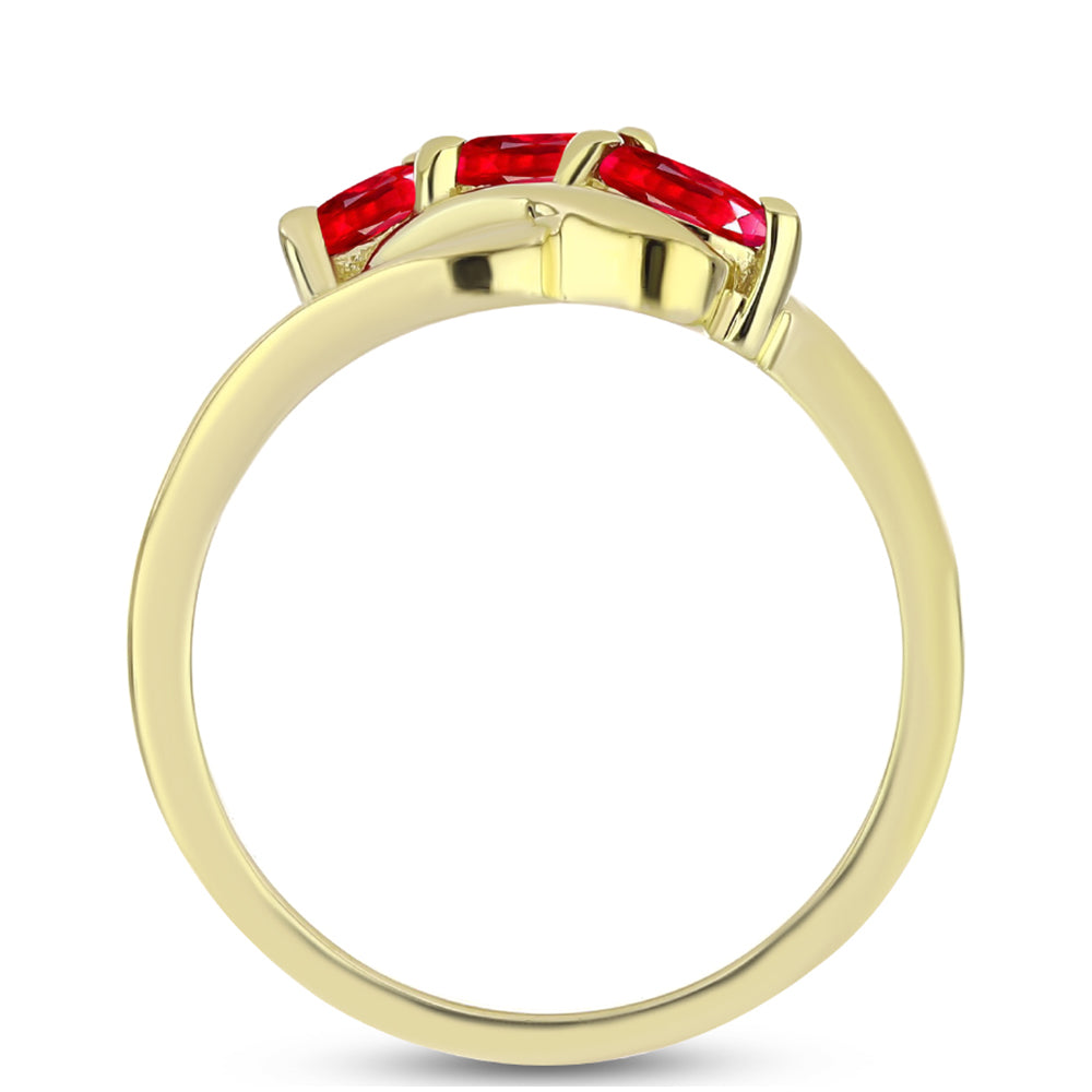 Pierścionek srebrny pozłacany z czerwonym agatem