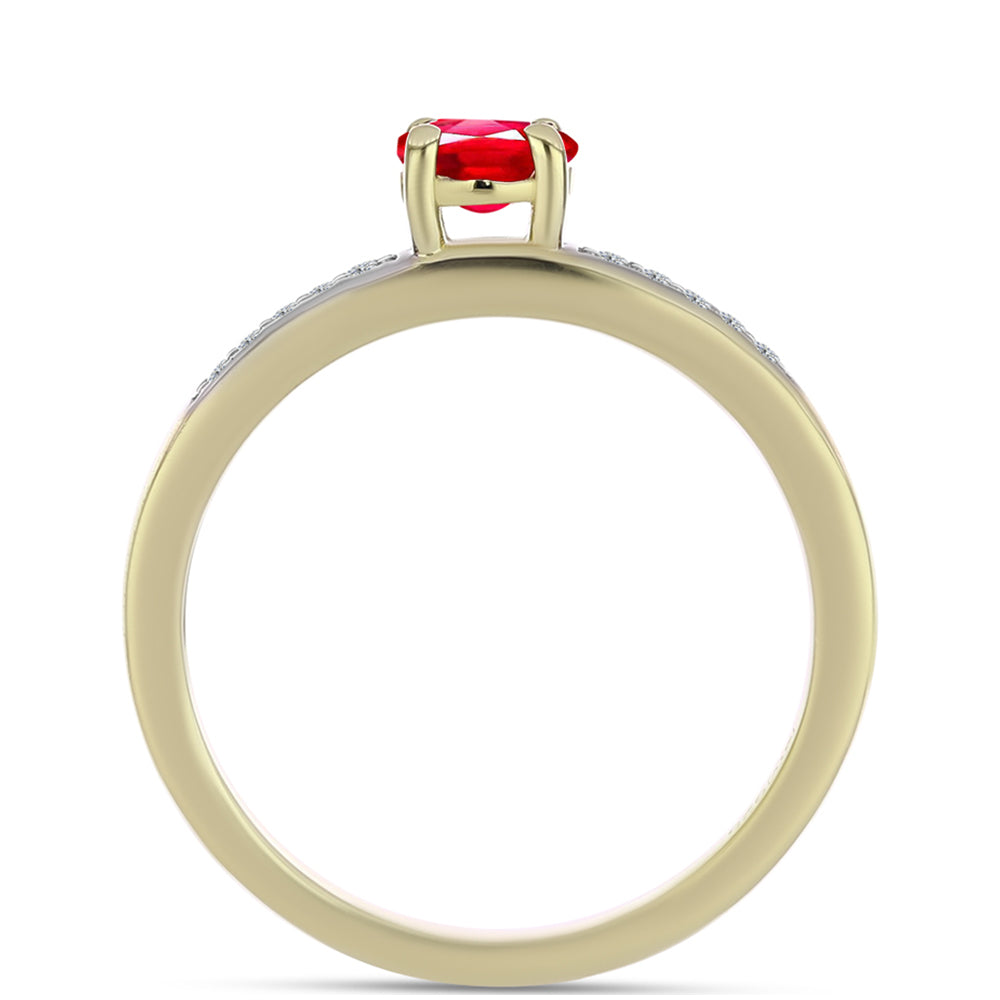 Pierścionek srebrny pozłacany z czerwonym agatem i białym topazem 3 