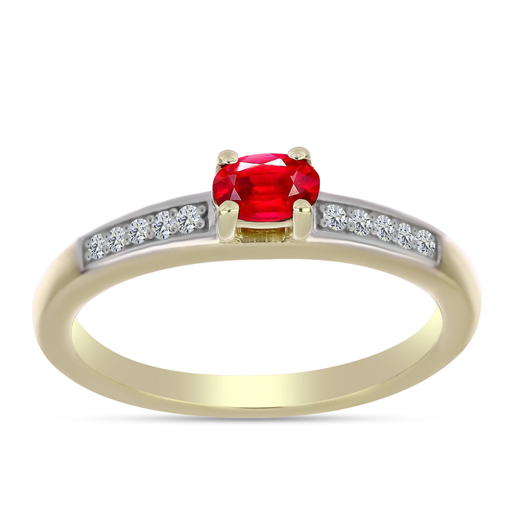 Pierścionek srebrny pozłacany z czerwonym agatem i białym topazem 1 