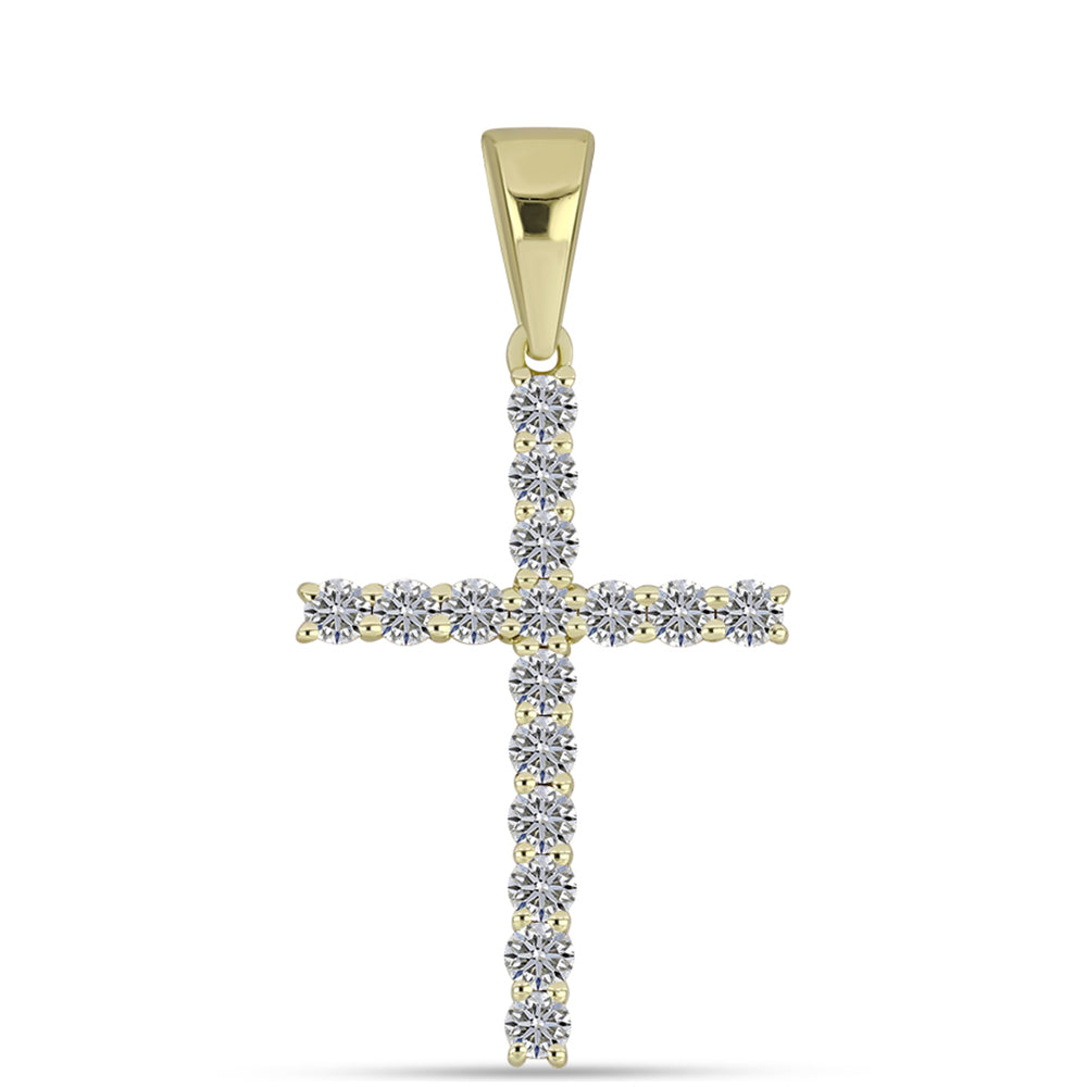 Zawieszka srebrna pozłacana z certyfikowanym diamentem hodowanym w laboratorium 1 