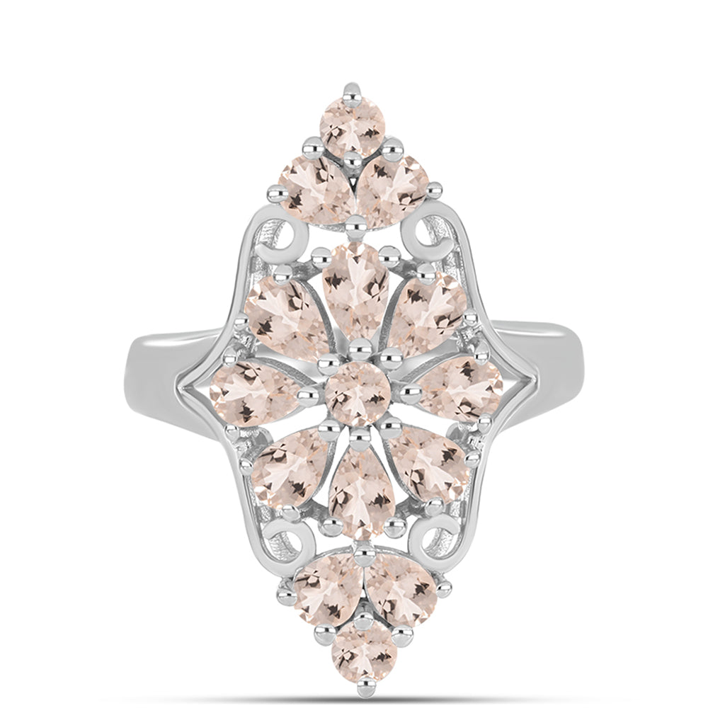 Pierścionek ze srebra próby 925 z morganitem 1 