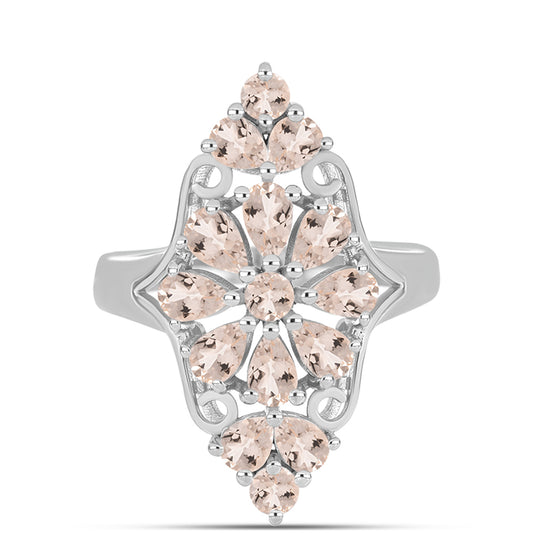 Pierścionek ze srebra próby 925 z morganitem