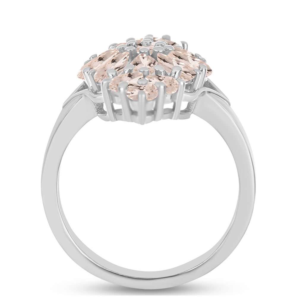 Pierścionek ze srebra próby 925 z morganitem 2 