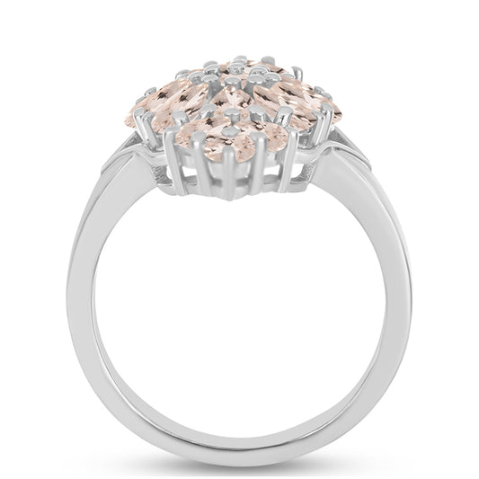 Pierścionek ze srebra próby 925 z morganitem