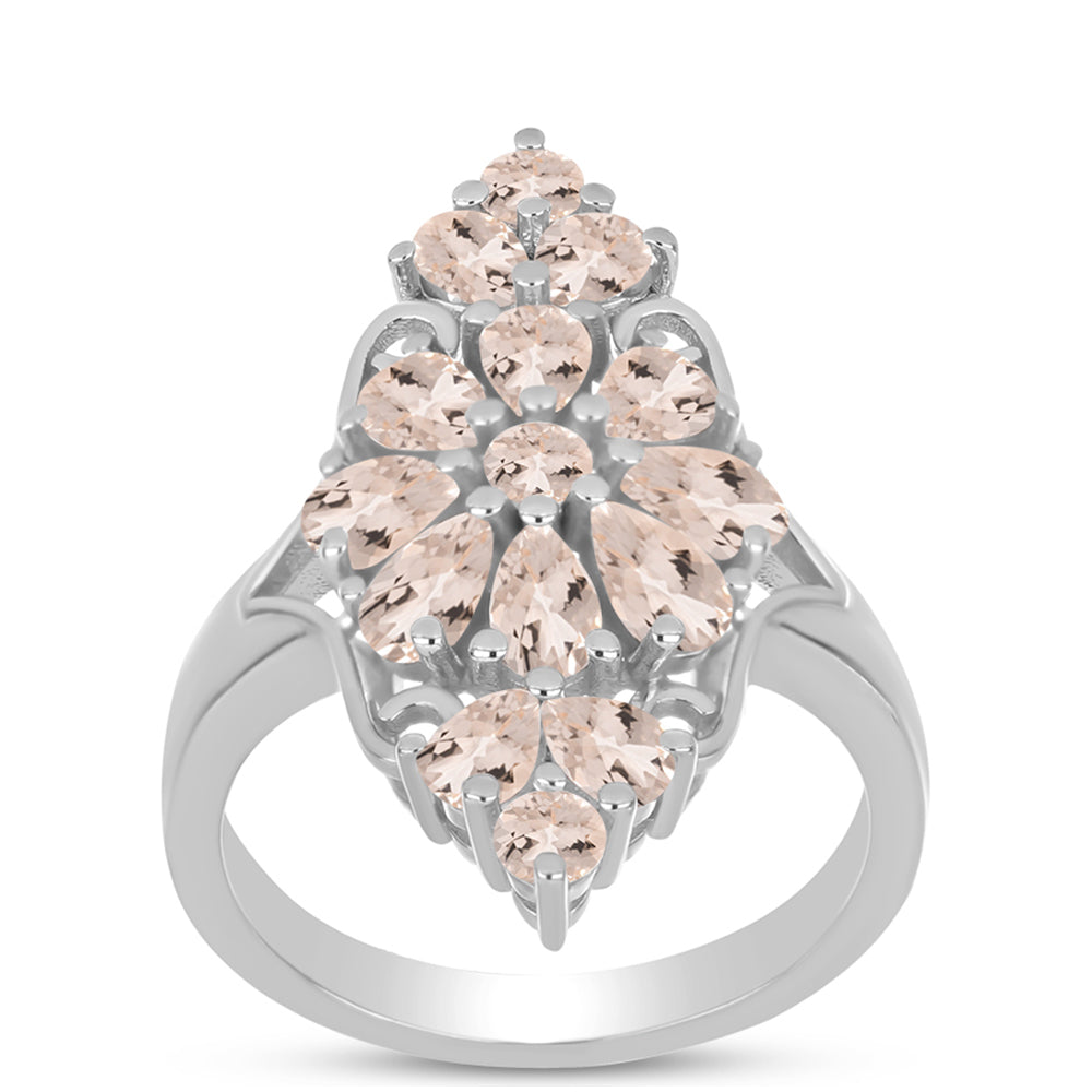 Pierścionek ze srebra próby 925 z morganitem