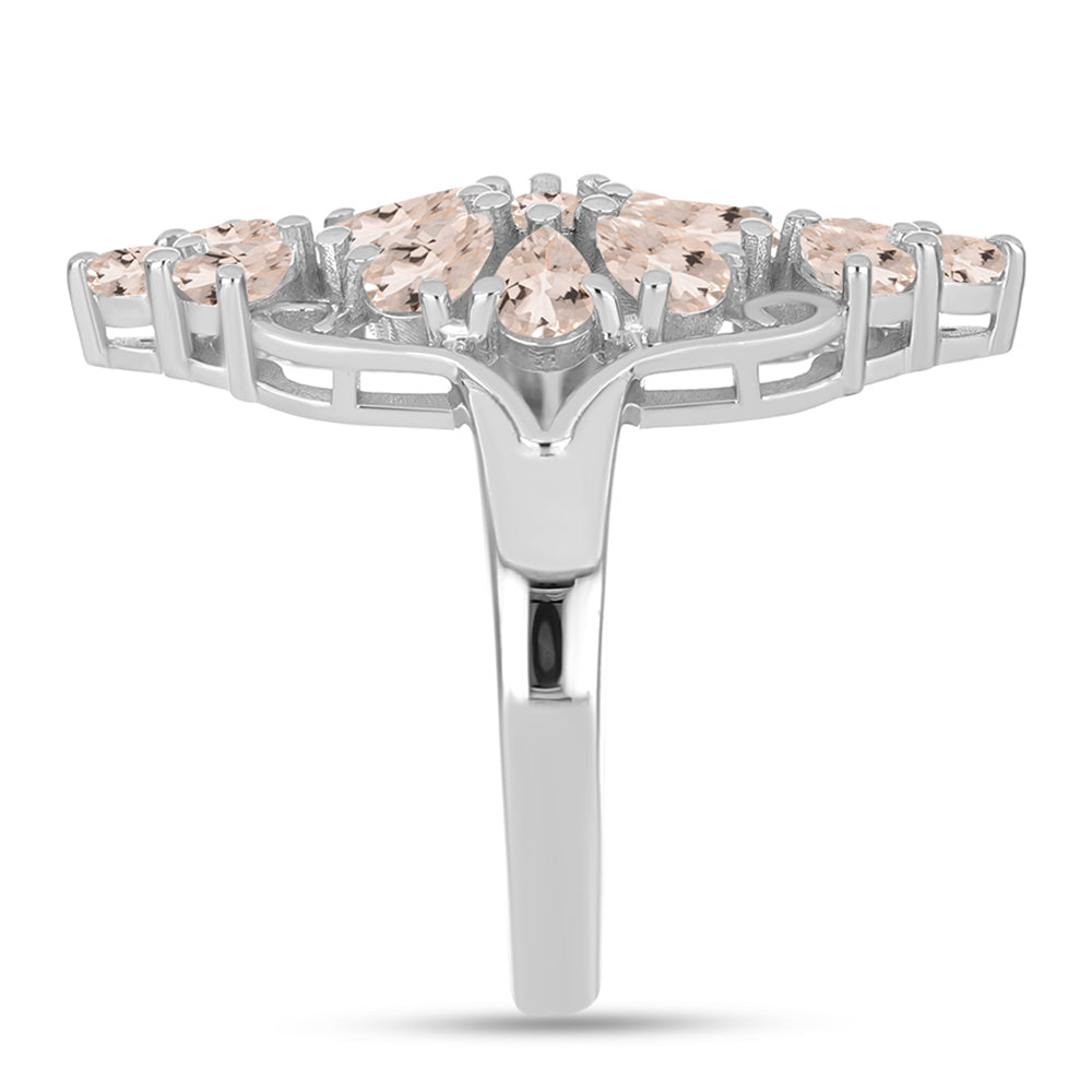 Pierścionek ze srebra próby 925 z morganitem 4 