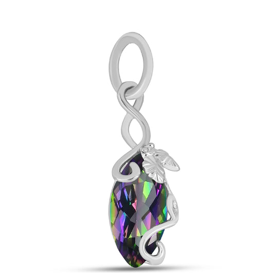 Zawieszka ze srebra próba 925 z brazylijskim kwarcem zielonym