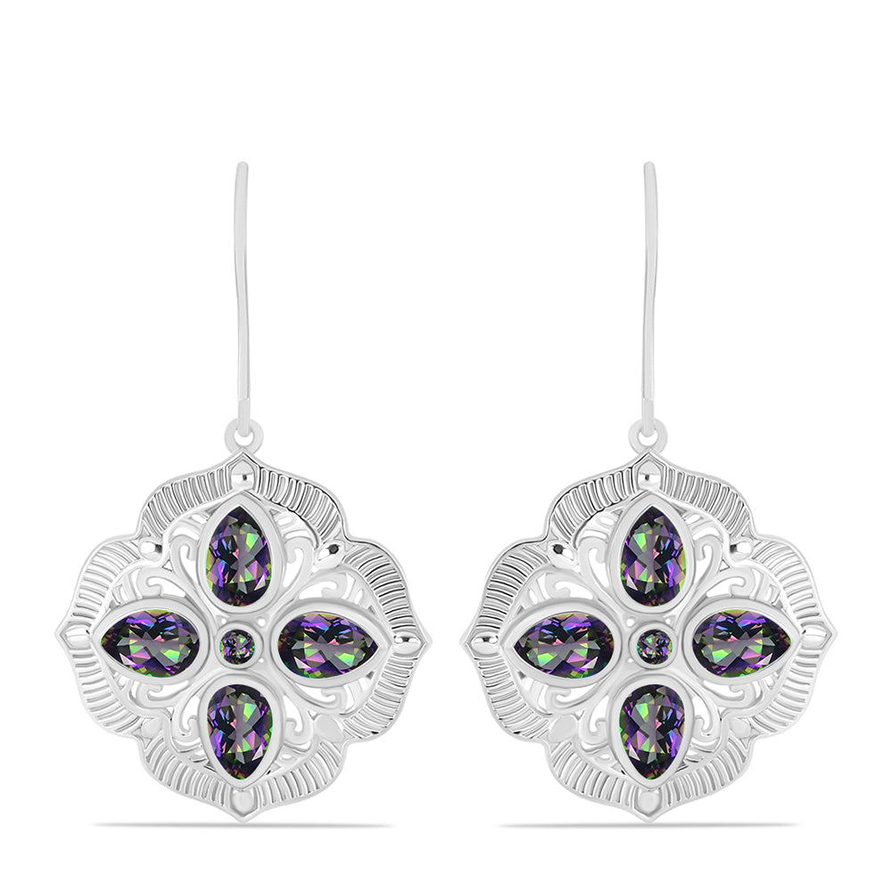 Kolczyki ze srebra próbe 925 z brazylijskim kwarcem zielonym 1 