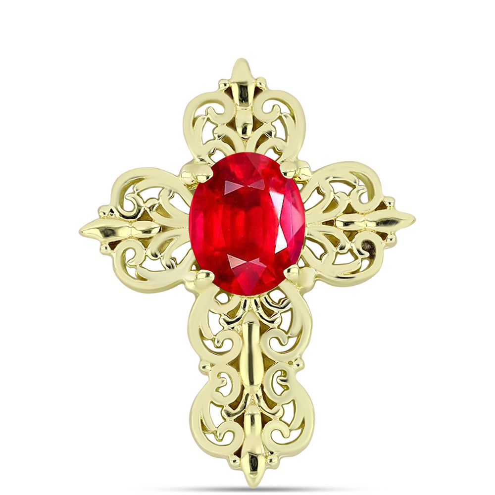 Zawieszka srebrna pozłacana z czerwonym agatem 1 