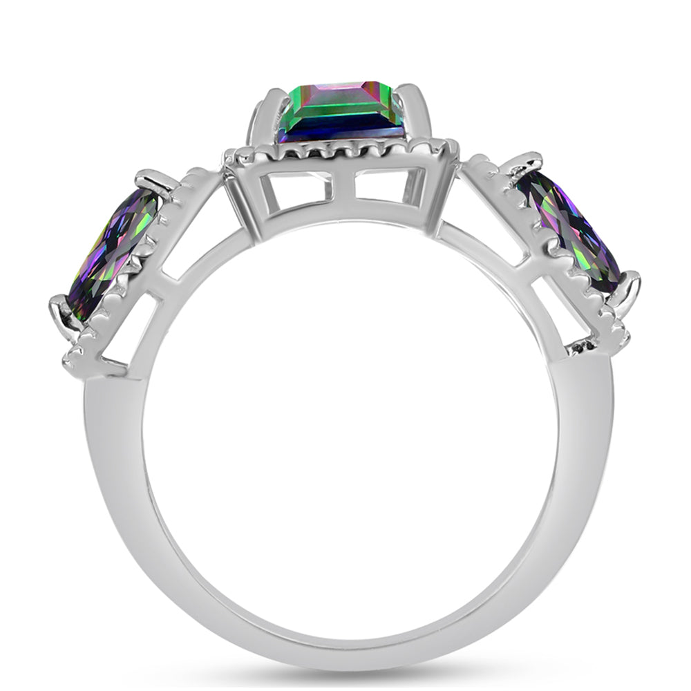 Pierścionek ze srebra próby 925 z brazylijskim kwarcem zielonym 2 