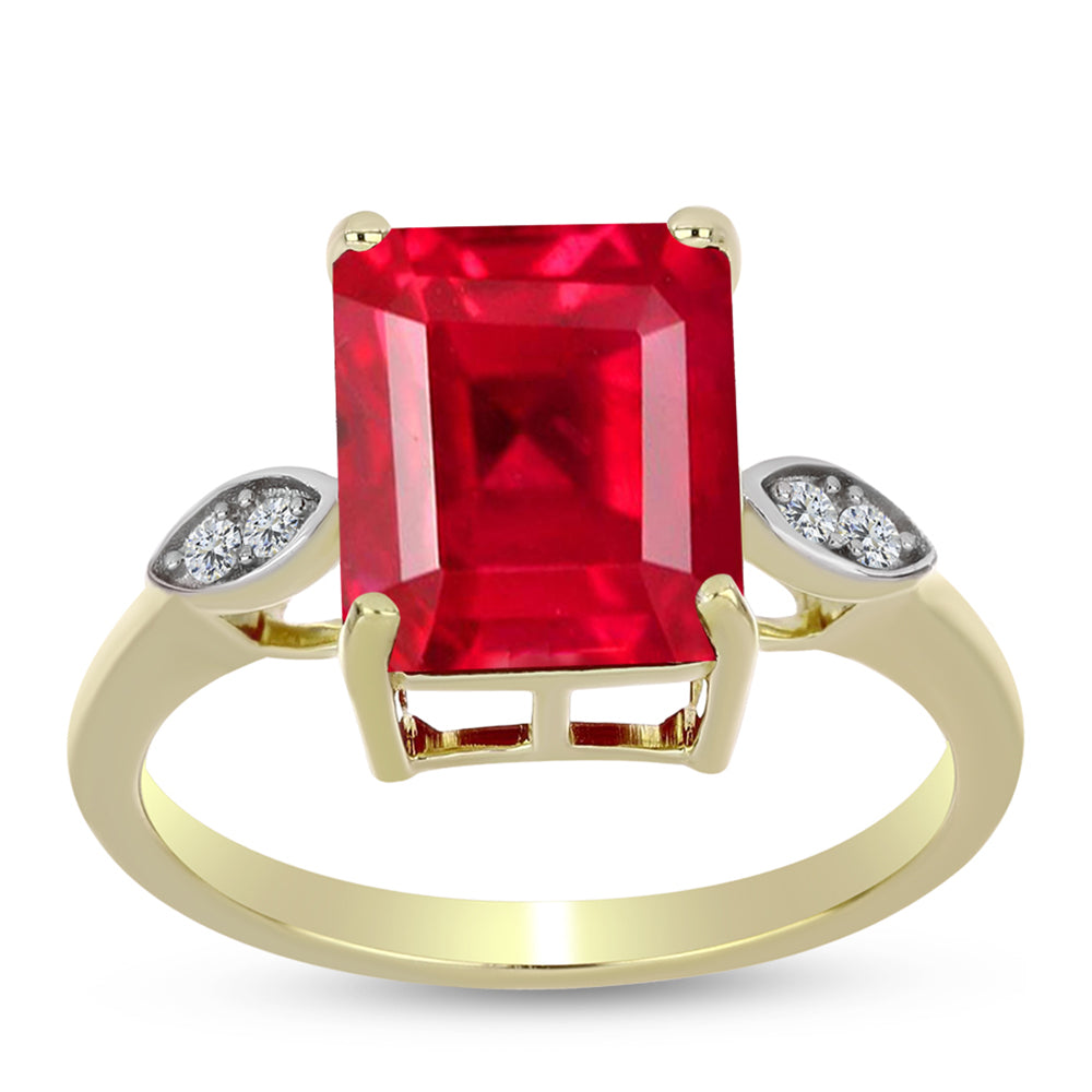 Pierścionek srebrny pozłacany z czerwonym agatem i białym topazem