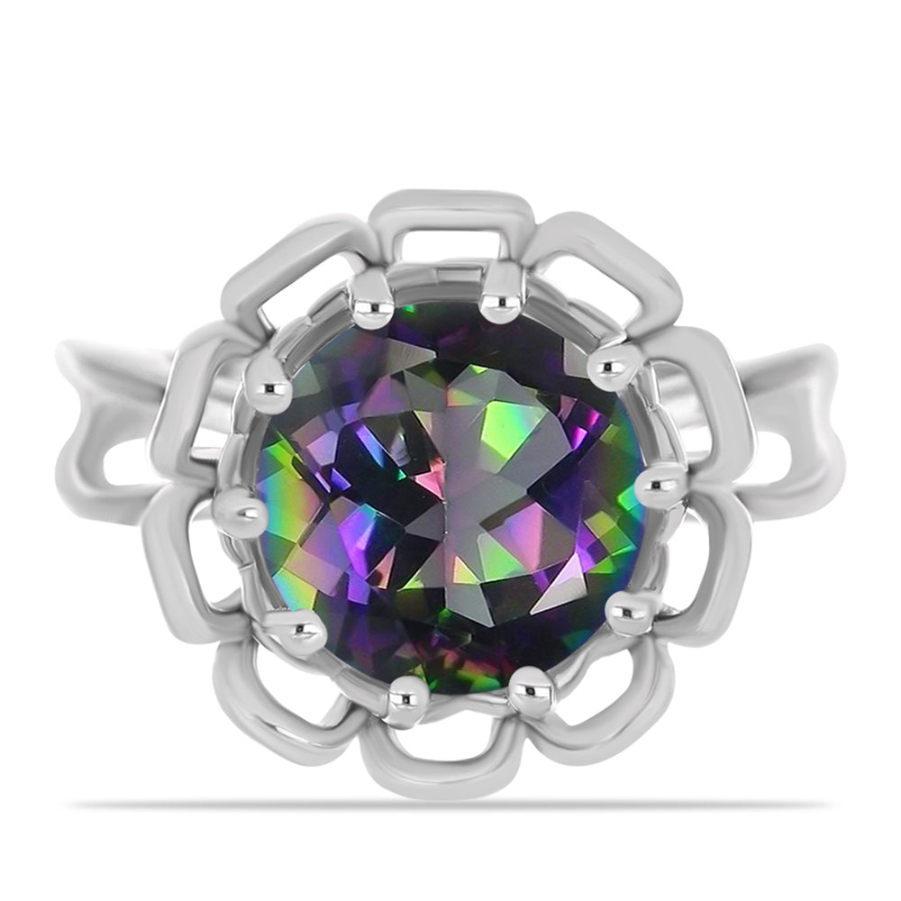 Pierścionek ze srebra próby 925 z brazylijskim kwarcem zielonym 1 