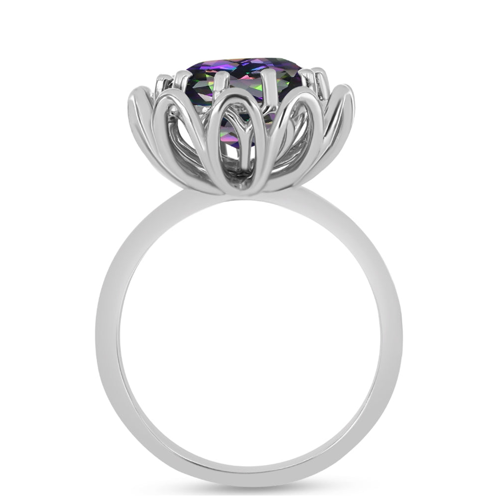 Pierścionek ze srebra próby 925 z brazylijskim kwarcem zielonym 2 