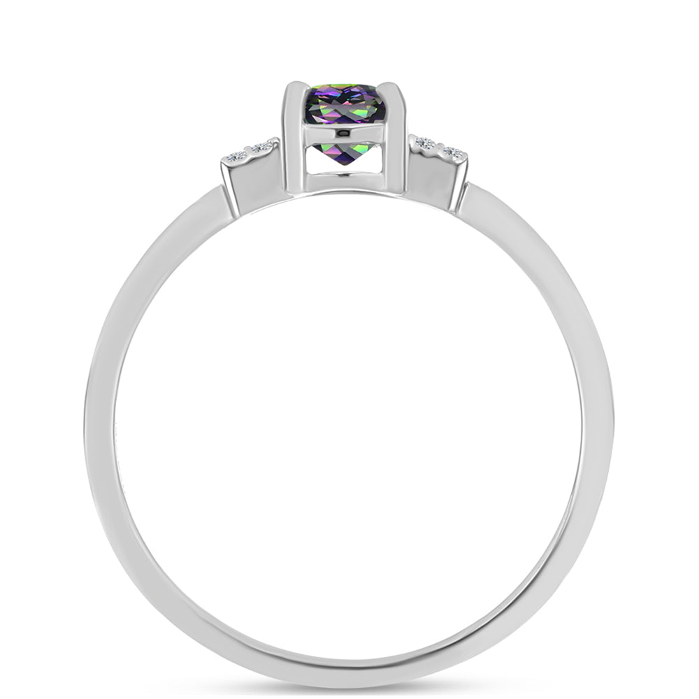 Pierścionek ze srebra próby 925 z białym topazem 2 