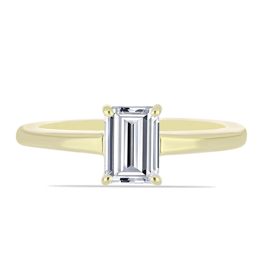 Pierścionek srebrny pozłacany z certyfikowanym diamentem hodowanym w laboratorium