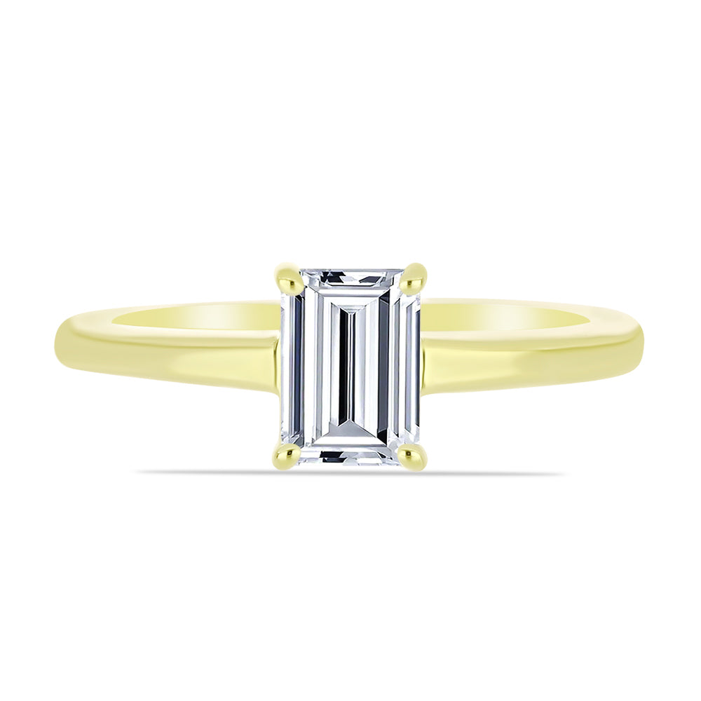 Pierścionek srebrny pozłacany z certyfikowanym diamentem hodowanym w laboratorium 5 