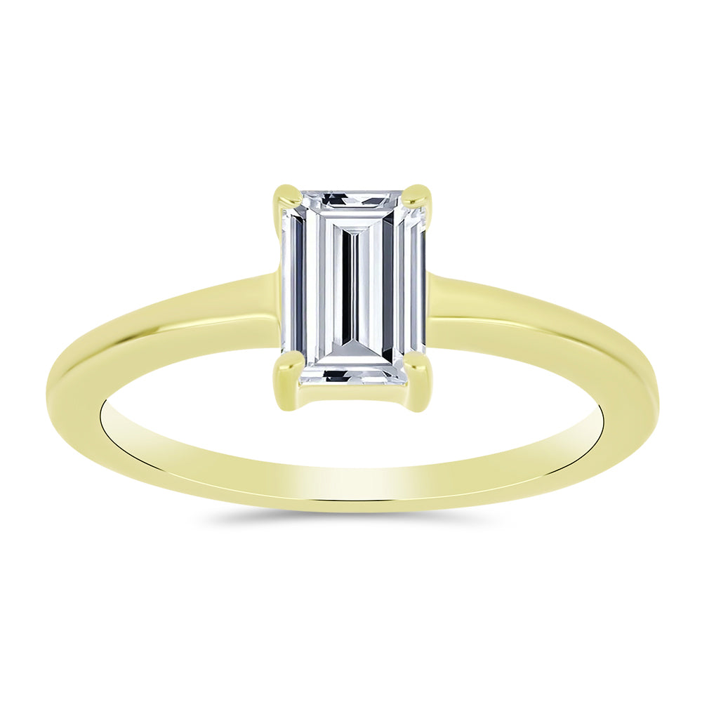 Pierścionek srebrny pozłacany z certyfikowanym diamentem hodowanym w laboratorium 7 