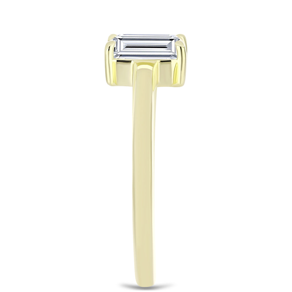 Pierścionek srebrny pozłacany z certyfikowanym diamentem hodowanym w laboratorium 4 