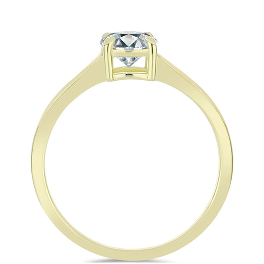 Pierścionek srebrny pozłacany z certyfikowanym diamentem hodowanym w laboratorium