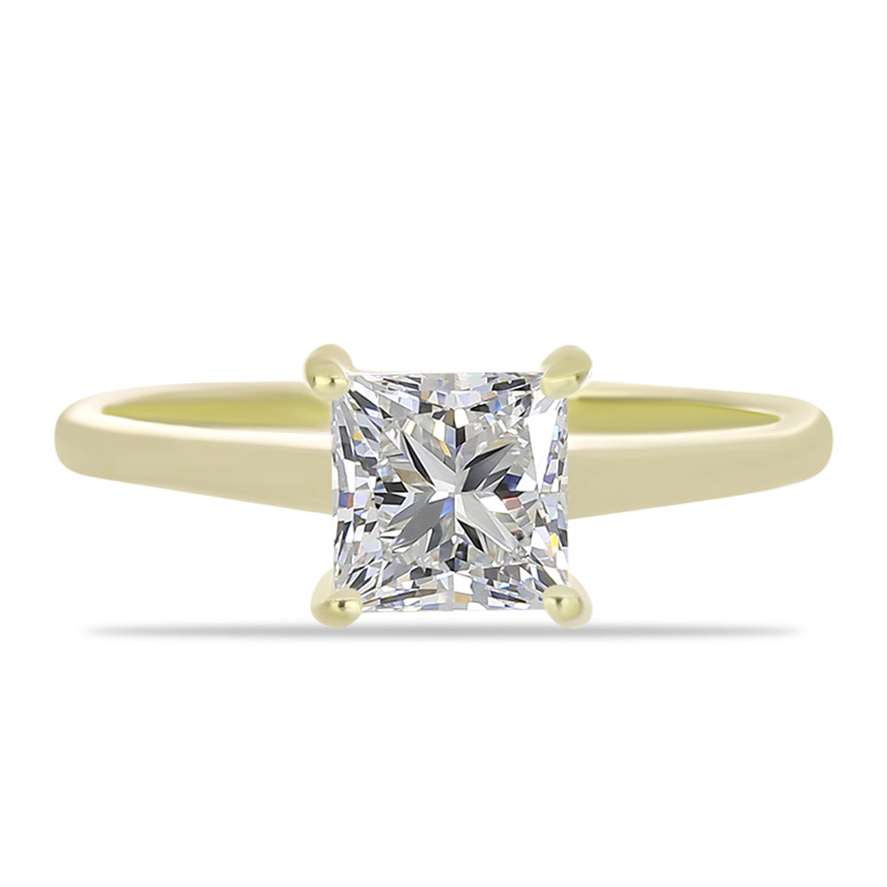 Pierścionek srebrny pozłacany z certyfikowanym diamentem hodowanym w laboratorium 1 