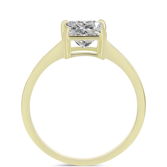 Pierścionek srebrny pozłacany z certyfikowanym diamentem hodowanym w laboratorium