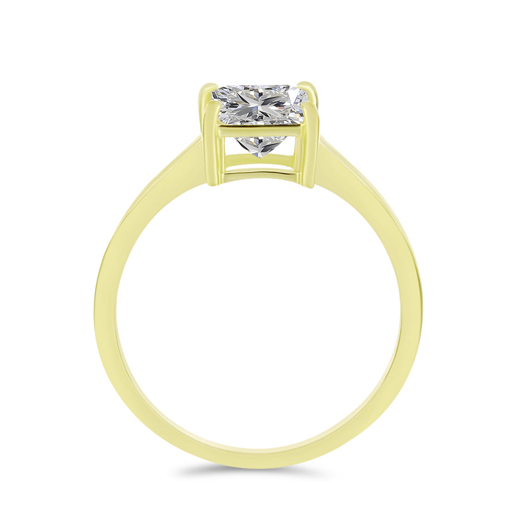 Pierścionek srebrny pozłacany z certyfikowanym diamentem hodowanym w laboratorium 6 