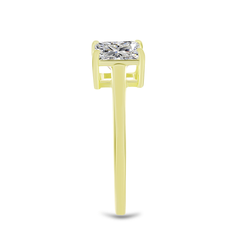 Pierścionek srebrny pozłacany z certyfikowanym diamentem hodowanym w laboratorium 8 