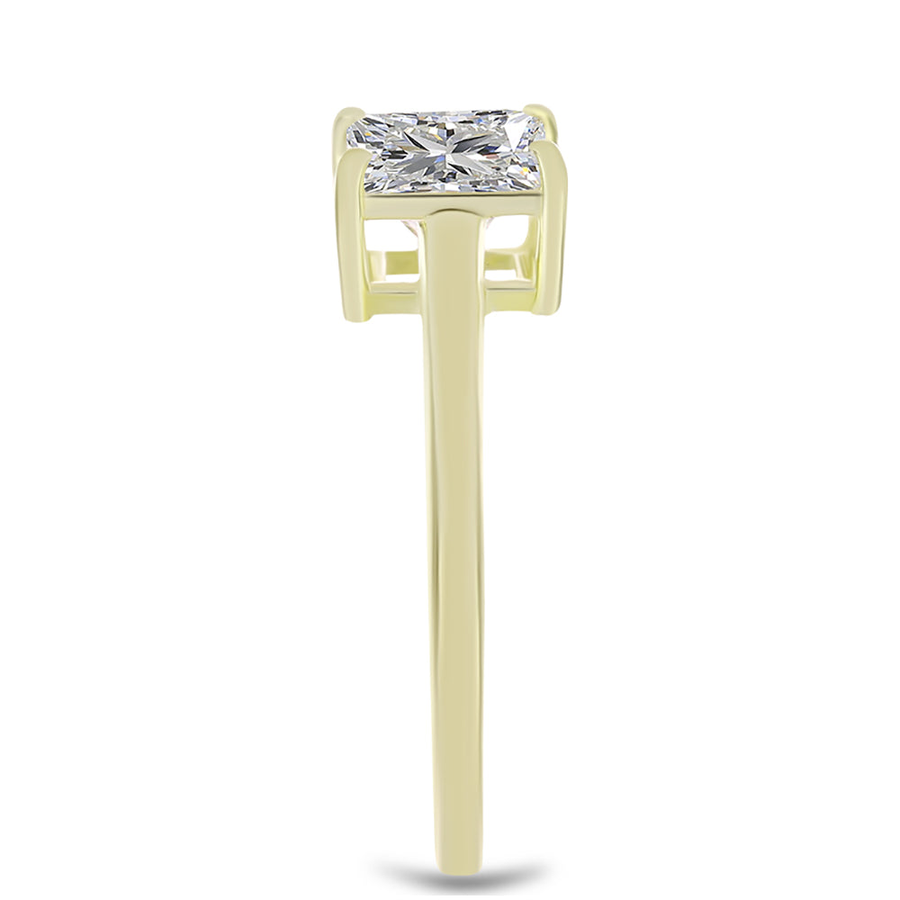 Pierścionek srebrny pozłacany z certyfikowanym diamentem hodowanym w laboratorium 4 