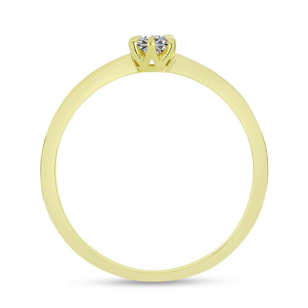 Pierścionek srebrny pozłacany z certyfikowanym diamentem hodowanym w laboratorium