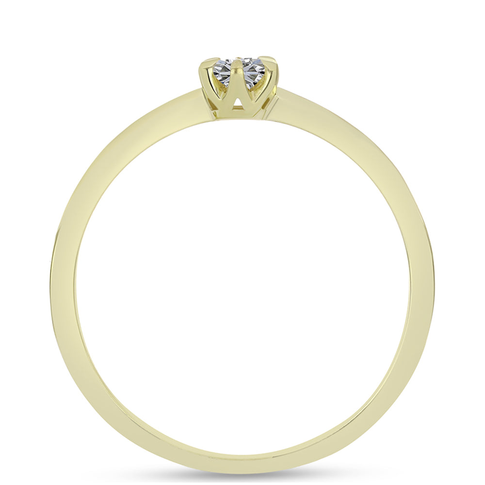 Pierścionek srebrny pozłacany z certyfikowanym diamentem hodowanym w laboratorium 2 