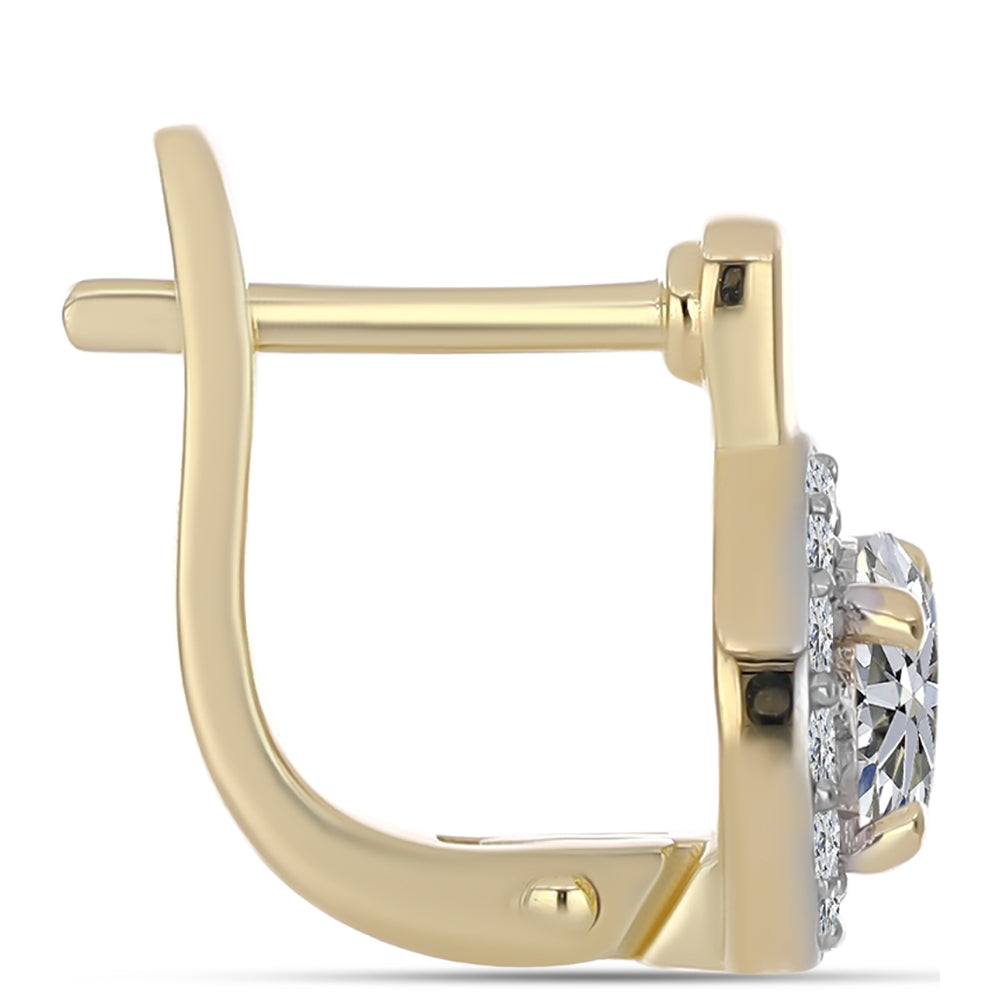 Kolczyki srebrne pozłacane z certyfikowanym diamentem hodowanym w laboratorium 2 