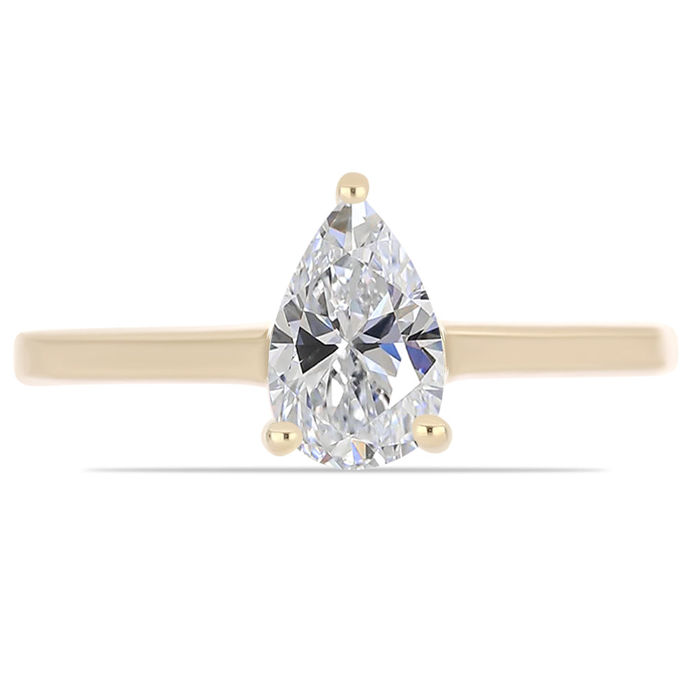 Pierścionek srebrny pozłacany z certyfikowanym diamentem hodowanym w laboratorium