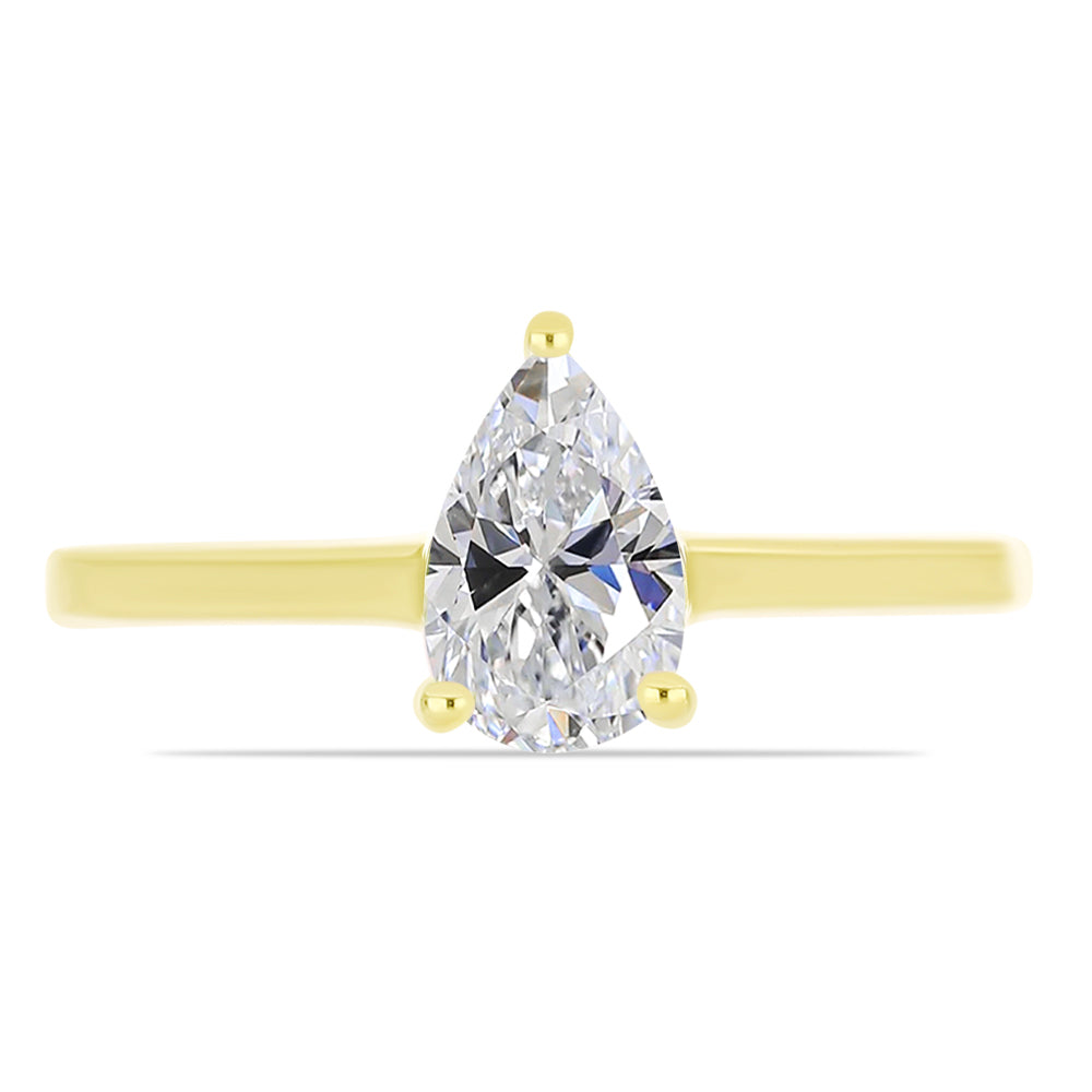 Pierścionek srebrny pozłacany z certyfikowanym diamentem hodowanym w laboratorium 5 