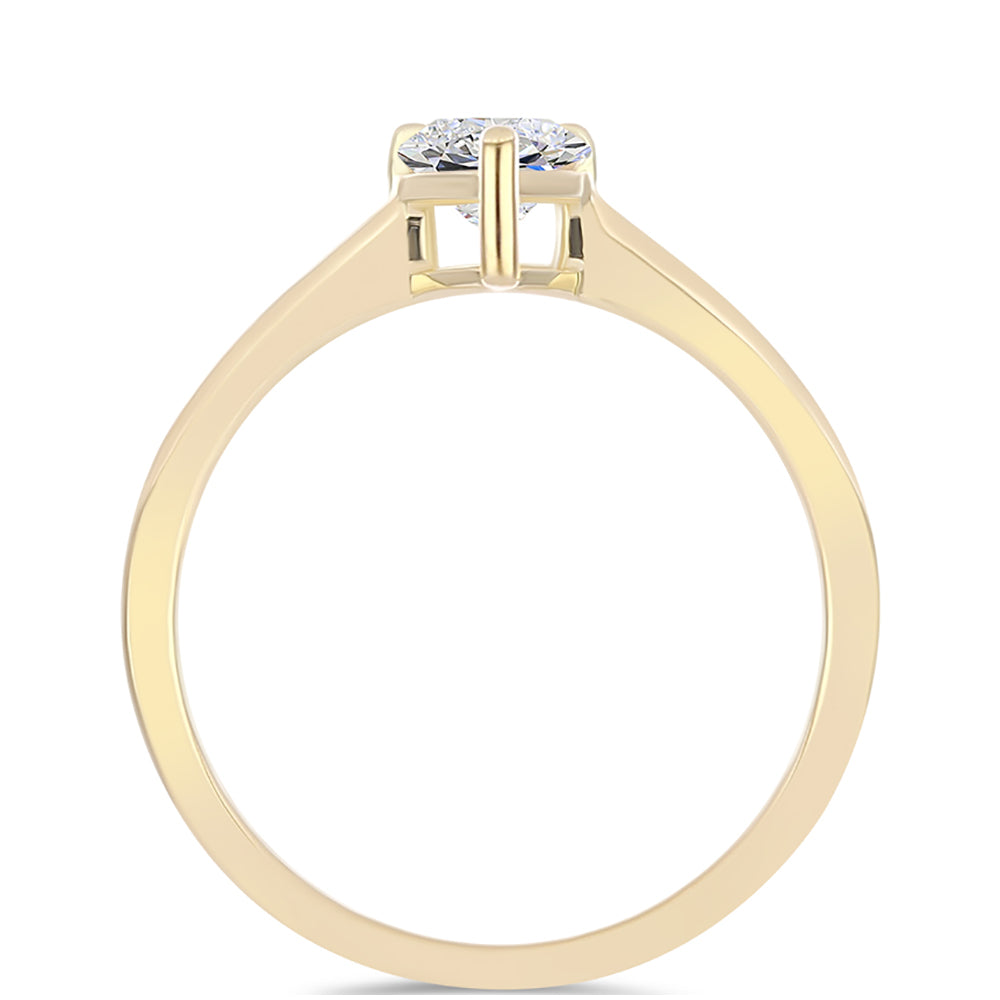 Pierścionek srebrny pozłacany z certyfikowanym diamentem hodowanym w laboratorium