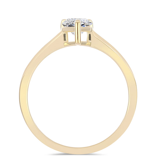 Pierścionek srebrny pozłacany z certyfikowanym diamentem hodowanym w laboratorium