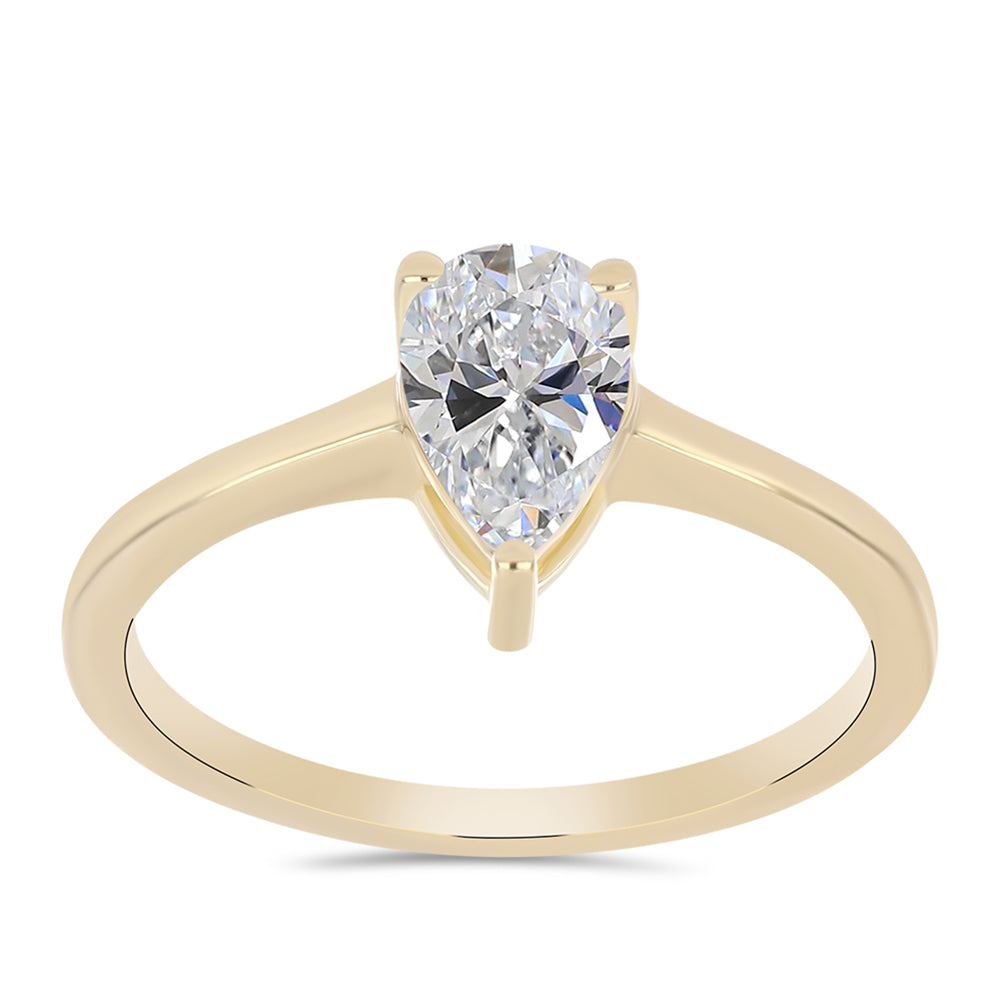 Pierścionek srebrny pozłacany z certyfikowanym diamentem hodowanym w laboratorium 3 