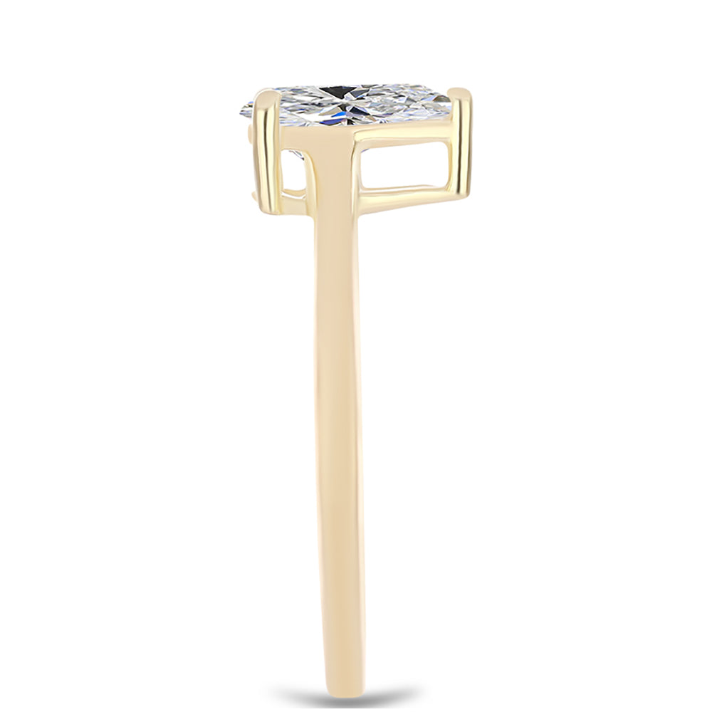 Pierścionek srebrny pozłacany z certyfikowanym diamentem hodowanym w laboratorium