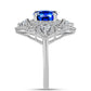 Pierścionek ze srebra próby 925 z australijskim niebieskim szafirem i białym topazem