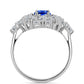Pierścionek ze srebra próby 925 z australijskim niebieskim szafirem i białym topazem