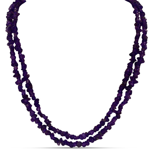 Zestaw bryłka z purpurowym agatem ( Naszyjnik+Bransoletka )