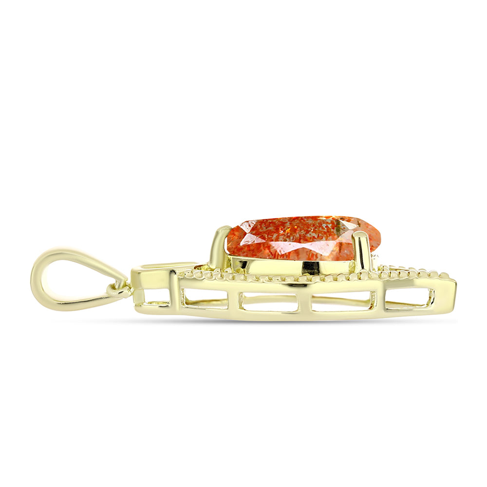 Zawieszka srebrna pozłacana z kamieniem słonecznym 2 
