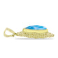 Zawieszka srebrna pozłacana z larimarem