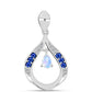 Zawieszka ze srebra próba 925 z australijskim niebieskim szafirem i tęczowym kamieniem księżycowym