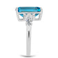 Pierścionek ze srebra próby 925 z niebieskim topazem szwajcarskim i białym topazem