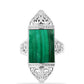 Pierścionek ze srebra próby 925 z malachitem