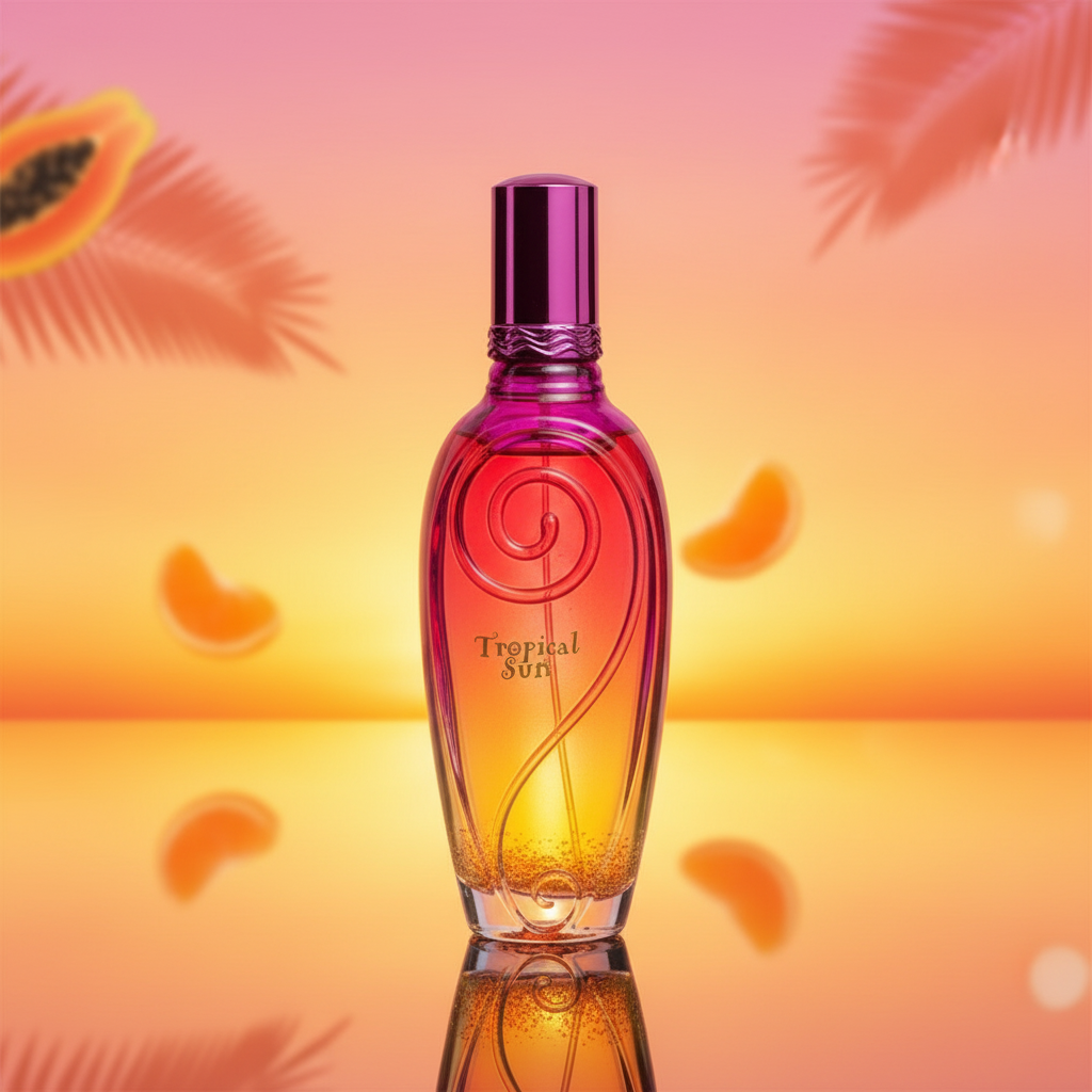 100 ml wody prefumowanej "TROPICAL SUN" Owocowy piżmowy zapach dla kobiet, o wysokiej zawartości olejków zapachowych 3%